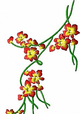 繡花 植物花卉 藤蔓 家紡 免費素材