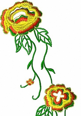 繡花 植物花卉 藤蔓 家紡 免費(fèi)素材