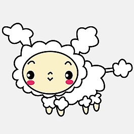 印花矢量圖 可愛卡通 卡通動(dòng)物 綿羊 色彩 免費(fèi)素材
