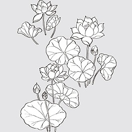 印花矢量圖 植物 花卉 優(yōu)雅植物 蓮花 免費素材