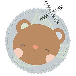 印花矢量圖 嬰童 貼布 動物 小熊 免費素材