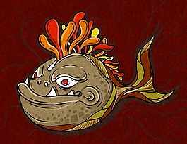 位圖 插畫 動(dòng)物 食人魚 色彩 免費(fèi)素材