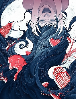 位圖 插畫 人物 女人 狼 免費(fèi)素材