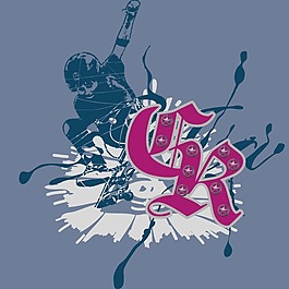印花矢量圖 圖文結合 運動文字 英文 字母 免費素材