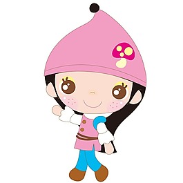 印花矢量圖 女童 卡通形象 人物 小女孩 免費素材
