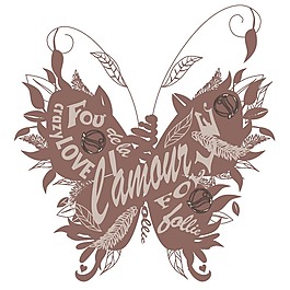 印花矢量圖 時(shí)尚休閑女裝 T恤圖案 動(dòng)物 蝴蝶 免費(fèi)素材