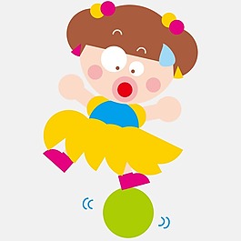 印花矢量圖 嬰童印花 女孩 圓形 色彩 免費(fèi)素材