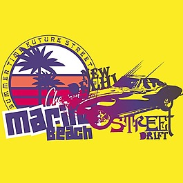 印花矢量圖 靚仔裝 T恤圖案 潮流 交通工具 免費素材