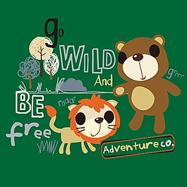 印花矢量圖 男童 T恤圖案 可愛卡通 動物 免費(fèi)素材