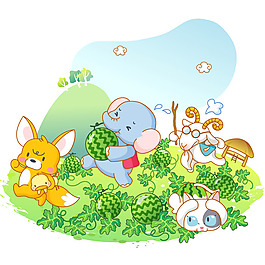 印花矢量圖 童裝 可愛(ài)卡通 卡通動(dòng)物 大象 免費(fèi)素材