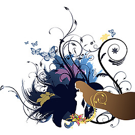 印花矢量圖 時尚休閑女裝 T恤圖案 毛衫印花 優(yōu)雅植物 免費素材