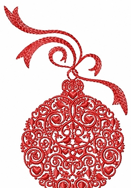 绣花 女童 红色 花纹 彩球 免费素材