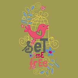 印花矢量圖 女童 童裝 文字 英文 免費(fèi)素材