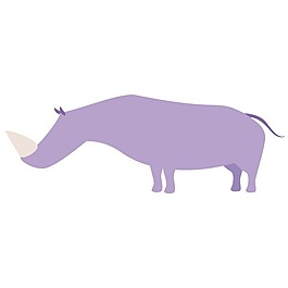 印花矢量圖 童裝 卡通動(dòng)物 動(dòng)物 犀牛 免費(fèi)素材