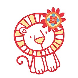 印花矢量圖 女童 可愛卡通 卡通動物 獅子 免費素材