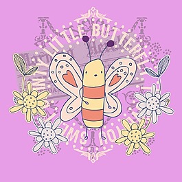 印花矢量圖 嬰童 卡通動物 卡通文字 文字 免費素材