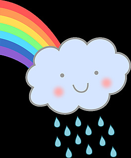 可愛的雨云與彩虹