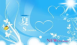 藍(lán)色夏天背景素材