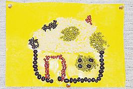 美術(shù)展覽米粒粘貼畫(huà)圖片