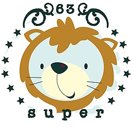 印花矢量圖 嬰童 文字 英文 小獅子 免費(fèi)素材
