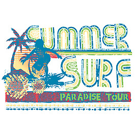 印花矢量圖 時(shí)尚休閑女裝 色彩 少女裝圖案 沖浪 免費(fèi)素材