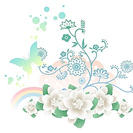 印花矢量圖 時尚休閑女裝 成熟優(yōu)雅女裝 蝴蝶 彩虹 免費素材