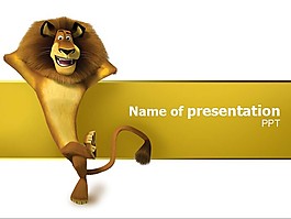 卡通獅子PPT模板