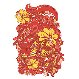 印花矢量圖 成熟優(yōu)雅女裝 色彩 優(yōu)雅植物 免費(fèi)素材