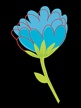 藍(lán)色花卉矢量