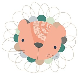 印花矢量圖 嬰童 動(dòng)物 獅子 線(xiàn)條 免費(fèi)素材