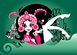 位圖 中國風(fēng) 潮流 插畫 京劇 免費(fèi)素材