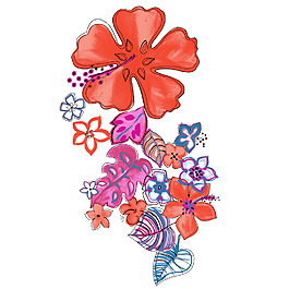 位圖 成熟優(yōu)雅女裝 優(yōu)雅植物 毛衫印花 免費(fèi)素材