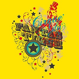 印花矢量圖 靚仔裝 T恤圖案 潮流 人物 免費素材