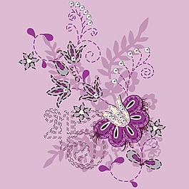 印花矢量圖 時尚休閑女裝 T恤圖案 植物 花卉 免費(fèi)素材