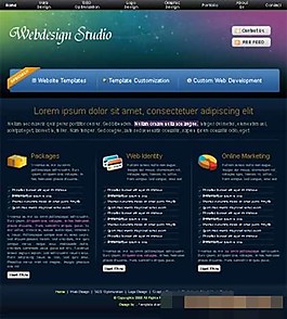 藍色夢幻設計網(wǎng)頁模板