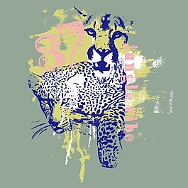 印花矢量圖 靚仔裝 T恤圖案 潮流 動物 免費素材