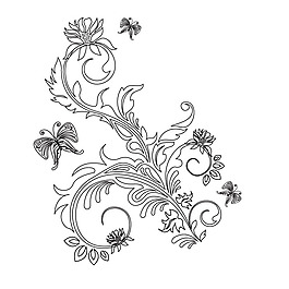 印花矢量圖 成熟優(yōu)雅女裝 優(yōu)雅植物 毛衫印花 免費素材