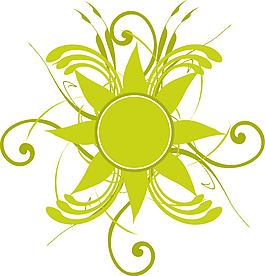 簡單動感清新太陽花花花紋矢量素材