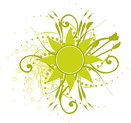 簡(jiǎn)單點(diǎn)線矢量夢(mèng)幻太陽(yáng)花素材