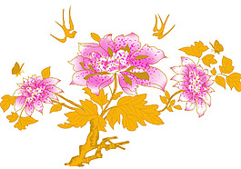 時尚休閑女裝 成熟優(yōu)雅女裝 T恤圖案 毛衫印花 優(yōu)雅植物 免費(fèi)素材