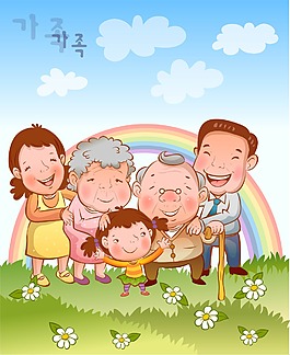 彩虹下的一家人