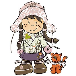 印花矢量圖 女童 T恤圖案 人物 小女孩 免費(fèi)素材