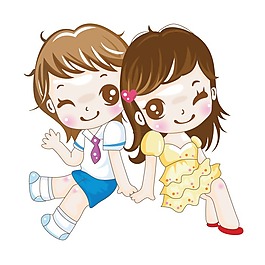 印花矢量圖 女童 卡通人物 小女孩 愛心 免費素材