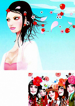 位圖 插畫 抽象人物 美女 免費素材