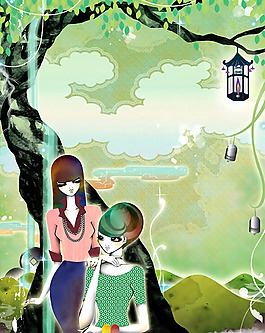 位圖 插畫 抽象人物 時尚 免費素材