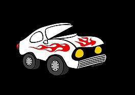 白色的有趣的汽車