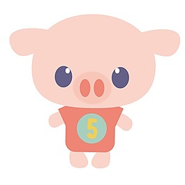印花矢量圖 嬰童 卡通動物 動物 小豬 免費素材