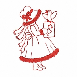 繡花 女童 水女孩 紅色 免費(fèi)素材