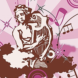 印花矢量图 靓仔装 T恤图案 人物人物 女人 免费素材