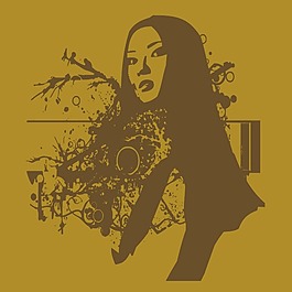 印花矢量圖 時尚休閑女裝 T恤圖案 人物簡影 人物剪影 免費素材